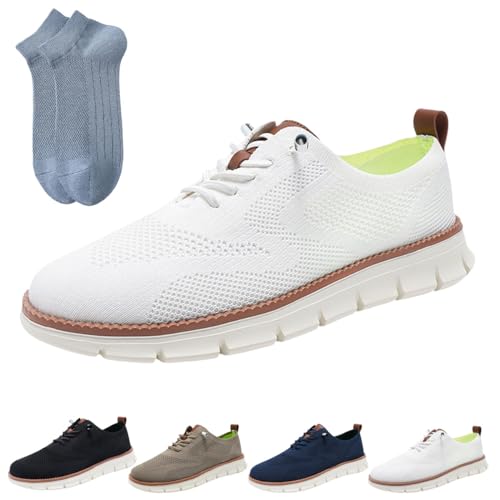 Mens Wearbreeze Shoes,Urban - Ultra Comfortable Shoes,Men's Slip On Arch Support Boat Shoes,Wearbreeze Urbans,Men's Oxfords Business Walking Tennis Shoes Mesh Dress Sneakers (39,White) von AQWAL