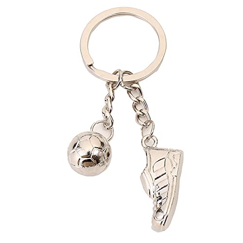 ARFUKA Schlüsselanhänger Edelstahl Auto Schlüsselanhänger Fußball mit Schuhe Anhänger Metall Keychain Geburtstag Weihnachtsgeschenke für Frauen und Männer von ARFUKA