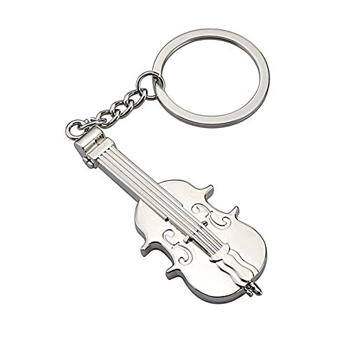 ARFUKA Schlüsselanhänger Edelstahl Auto Schlüsselanhänger Violine Anhänger Metall Keychain Geburtstag Weihnachtsgeschenke für Frauen und Männer von ARFUKA