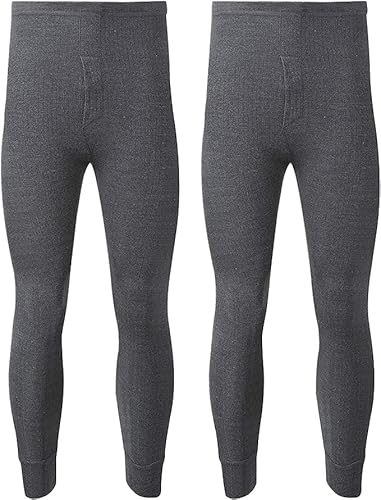 ARG 2 Stück Herren Thermo Lange Unterhose Pants Warm Unterwäsche Baselayer Thermals Baselayer Ultra Soft Leggings, anthrazit, 31-35 von ARG