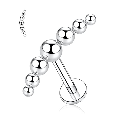 AROWRO 16G Lippenringe Labret Studs G23 Titan Monroe Lip Piercing Schmuck Innengewinde Helix Tragus Knorpel Conch Ohrring Frauen Mädchen Piercing Schmuck 8mm von AROWRO