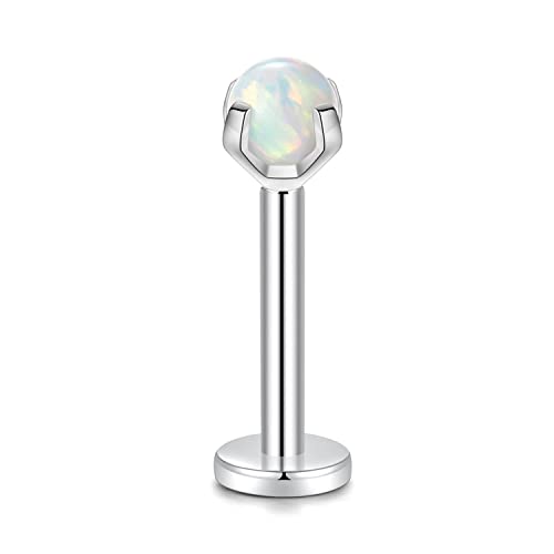 AROWRO 16G Lippenringe Labret Studs G23 Titan Monroe Lip Piercing Schmuck Innengewinde Helix Tragus Knorpel Conch Ohrring Frauen Mädchen Piercing Schmuck Opal 8mm von AROWRO