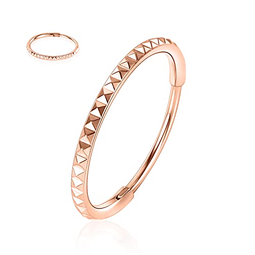 AROWRO 16G Nasenring Hoop 6mm Septum Schmuck Knorpelohrring Hoop Roségold Helix Tragus Rook Piercingschmuck Chirurgenstahl Helix Tragus Rook Ohrringe Kleine Creolen für Frauen von AROWRO