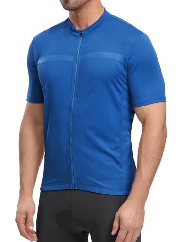 ARSUXEO Herren Radtrikot Kurzarm Slim Fit Bike Fahrrad Biking Shirt für Road Gravel Mountainbike 6036 blau XL von ARSUXEO