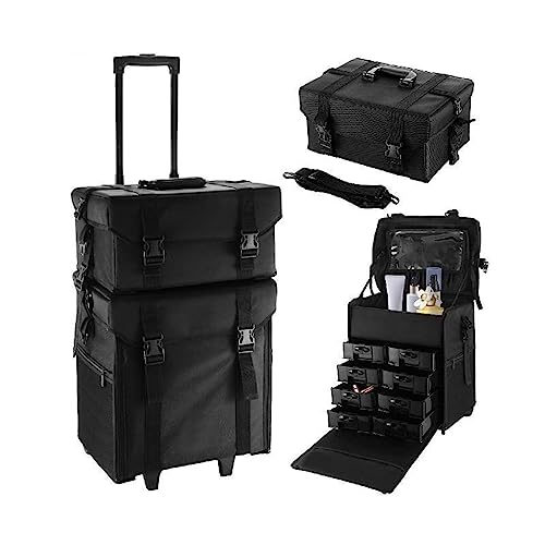 Großer professioneller Make-up-Koffer, Trolley, Damen-Kosmetik-Organizer, Gepäck, Trolley-Tasche, Abnehmbarer Nagel-Schönheits-Tattoo-Koffer Flexibler Betrieb von ARTGOS