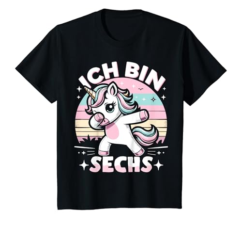 Kinder 6 Jahre Mädchen Geburtstag 6. Kindergeburtstag Süßes Einhorn T-Shirt von ARTIPALATI Geschenke