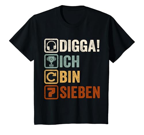 Kinder DIGGA! Ich bin 7 Jahre 7. Geburtstag Junge Zocken Gamer T-Shirt von ARTIPALATI Geschenke