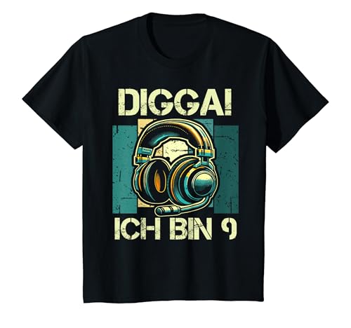 Kinder Digga! Ich Bin 9 Jahre 9. Geburtstag Junge Zocker Jungs T-Shirt von ARTIPALATI Geschenke