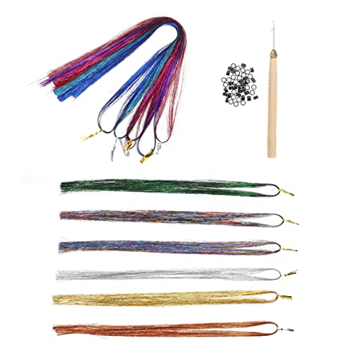 ARTSEWPLY 1satz Farbige Haar Tinsels Für Mädchen Glitzernde Haarsträhnen Mit Farben Lang Inklusive Häkelnadel Und Silikonringen Für Party Alltag Und Kreative Frisuren ARTSEWPLY 1satz Farbige Haar Tinsels Für Mädchen Glitzernde Haarsträhnen Mit Farben Lang Inklusive Häkelnadel Und Silikonringen Für Party Alltag Und Kreative Frisuren von ARTSEWPLY