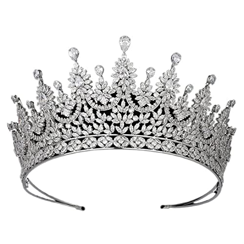 Haarband Tiara und Krone Süßer romantischer Stil Hochzeit Brautkrone (Metallfarbe: Gold) (Color : Bianco, Size : 25mm) von ARTSIM