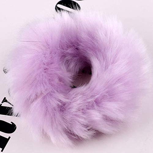 Mode Mädchen Elastisches Faux Kaninchenfell Scrunchie Haar Seil Pferdeschwanz Halter Plüsch Ring Zubehör,RD (Color : PP) von ARTSIM