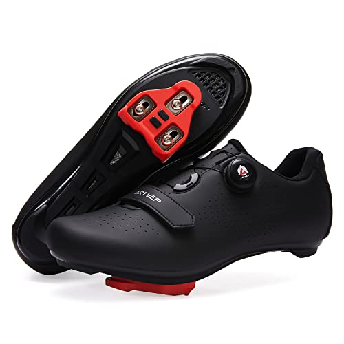 ARTVEP Fahrradschuhe Herren Damen Rennradschuhe MTB Radschuhe Kompatibel mit Look SPD SPD-SL Delta Lock Pedal Reitschuhe Peloton Schuhen Alles Schwarz EU36 / 230 von ARTVEP