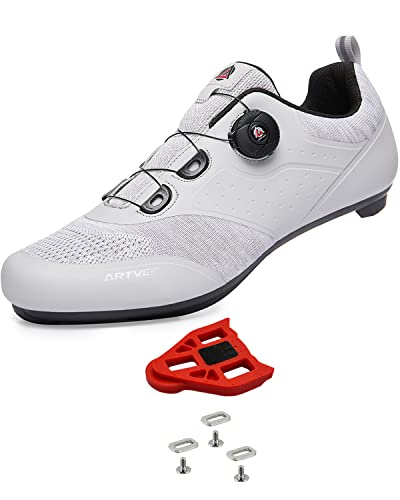 Herren Fahrradschuhe Damen Mountain Road Bikes Schuh Kompatibel mit Peloton & Look ARC Delta Kompatible Installation Look SPD SPD-SL Delta Lock Pedal Reitschuhe Grau 39 EU von ARTVEP