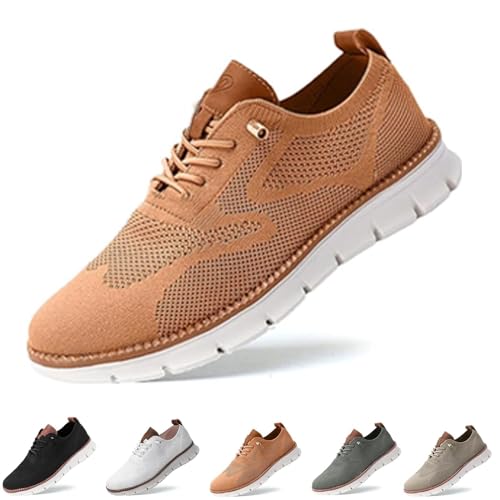 ARZARF Wearbreeze-Schuhe for Herren, Bootsschuhe for Hineinschlüpfen mit Fußgewölbeunterstützung, Sneakers, Oxfords, Business-Casual-Wanderschuhe, Tennis (Color : Orange, Size : 9.5) von ARZARF