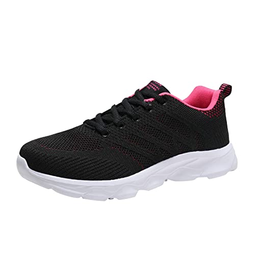 Damen-Schlupfschuhe, Laufschuhe, modische Schnürschuhe, Walkingschuhe, atmungsaktiv, Tennis-Turnschuhe, klassisches Netzgewebe, leicht, Jogging, athletische Sneaker, bequeme Trainingsschuhe, rot, 37.5 von ARtray