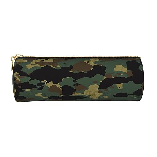 ASEELO Federmäppchen aus Leder, mit blühenden Blumen, Schwarz, groß, für Kinder, Damen, Herren, Schule, Büro, Camouflage-Muster, Einheitsgröße, Beauty Case von ASEELO