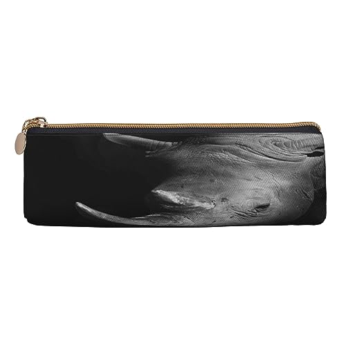 ASEELO Federmäppchen mit Hasen auf Gras, groß, für Stifte, hohe Aufbewahrungsbox, für Kinder, Damen, Herren, Schule, Büro, Weiß, Weißes Wildtier, Leather Pencil Case, Beauty Case von ASEELO