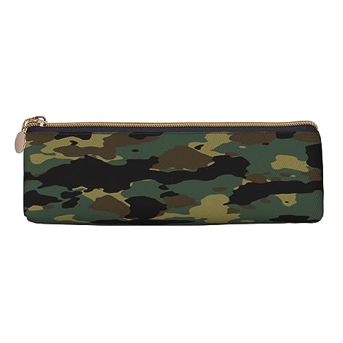 ASEELO Federmäppchen mit blühenden Blumen, schwarz, groß, Stifteetui, hohe Aufbewahrungsbox, für Kinder, Damen, Herren, Schule, Büro, Weiß, Camouflage-Muster, Leather Pencil Case, Beauty Case von ASEELO