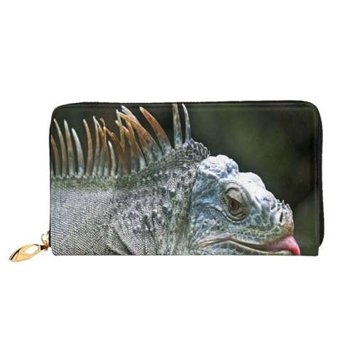 Leder Geldbörse Aquarium Münzbörse Geldbörse Münzbeutel Aufbewahrungstasche Reißverschluss Geld Geldbörsen Tasche für Damen Herren, Grüner Leguan, Leather wallet, Münzbeutel von ASEELO