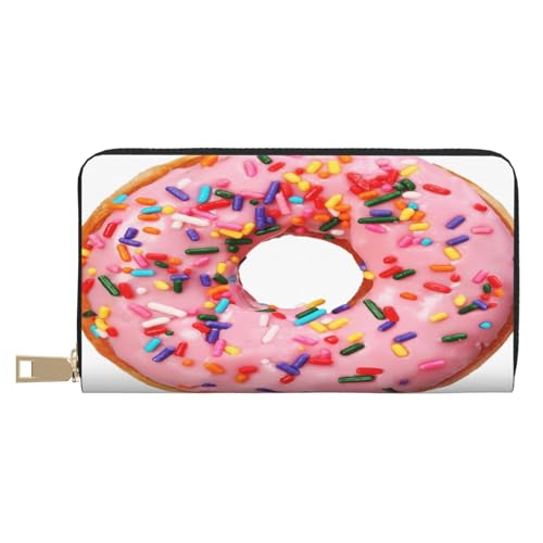 Ledergeldbörse, Münztasche, Münztasche, Periodensystem der Elemente, Leder-Aufbewahrungstasche, Reißverschluss, Geldbeutel, Tasche für Damen, Herren, Kinder, Erdbeer-Donut, Leather Wallet, Münztasche von ASEELO