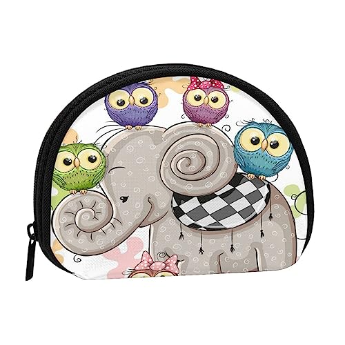 Münzgeldbörse Geldbörse Münzbeutel Ananas Obst Sonnenbrille Sand Strand Muschel Aufbewahrungstasche Reißverschluss Geld Geldbörsen Tasche für Damen Herren Kinder, Cartoon Elefant und Eulen Floral, Shell storage bag, Münzbeutel von ASEELO