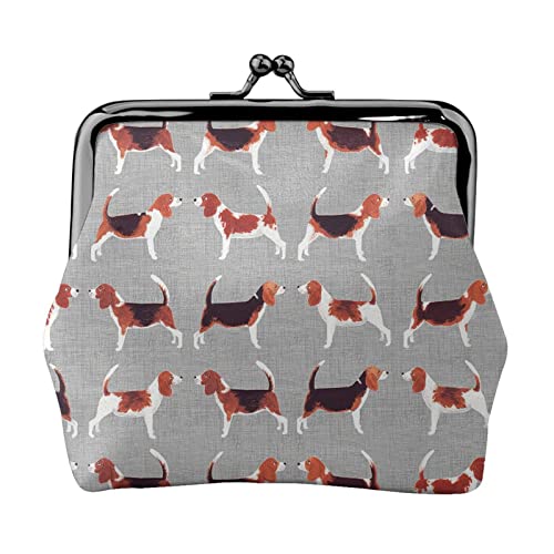 Münzgeldbörse Geldbörse Münzbeutel Beagle Hund Leder Aufbewahrungstasche Reißverschluss Geld Geldbörsen Tasche für Damen Herren Kinder, Beagle-Muster, Coin Purse, Münzbeutel von ASEELO