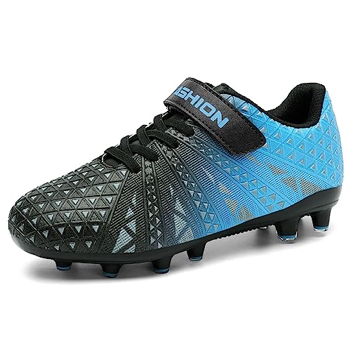 ASHION Fußballschuh Kinder Footballschuhe Outdoor Athletic Soccer Schuhe,B Blau Schwarz,28 EU von ASHION