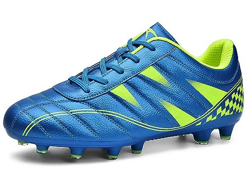 ASHION Fußballschuh Kinder Fussballschuhe Footballschuhe Outdoor Athletic Soccer Schuhe Z01,C Blau Grün,37EU von ASHION