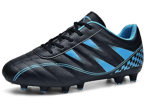 ASHION Fußballschuh Kinder Fussballschuhe Footballschuhe Outdoor Athletic Soccer Schuhe Z01,C Schwarz Blau,33 EU von ASHION