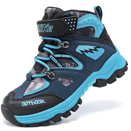 ASHION Winterschuhe Kinder Mid Schneestiefel Gefütterte Winterstiefel Wanderschuhe Trekking Baumwollschuhe,B Light Blau,40 EU von ASHION