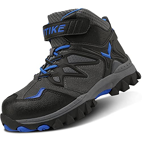 ASHION Winterschuhe Kinder Mid Schneestiefel Gefütterte Warm Winterstiefel Trekking Baumwollschuhe,C Blau, 32 EU von ASHION