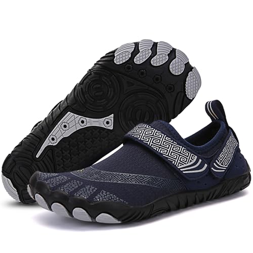 ASHION Kinder Barfußschuhe Kinder Zehenschuhe Barfussschuhe Aquaschuhe Fitnessschuhe Strandschuhe Schwimmschuhe Wasserschuhe,Dark Blau 30 EU von ASHION