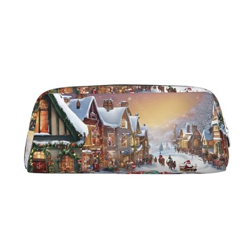 ASPOIJHN Christmas Village Vielseitiges Leder-Federmäppchen, stilvolle Aufbewahrungstasche für Schule, Büro, Schreibwaren, Kosmetiktasche, Münzen-Organizer, silber, Einheitsgröße, Krawattenetui ASPOIJHN Christmas Village Vielseitiges Leder-Federmäppchen, stilvolle Aufbewahrungstasche für Schule, Büro, Schreibwaren, Kosmetiktasche, Münzen-Organizer, silber, Einheitsgröße, Krawattenetui von ASPOIJHN