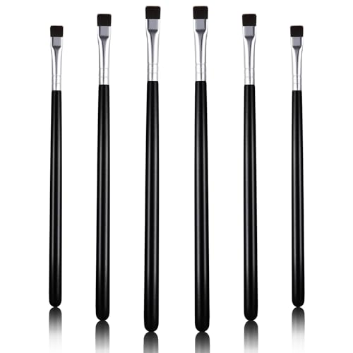 ASTER 6 Stücke Flacher Augenbrauen Pinsel, Flach Eyeliner Pinsel, Kleine Feine Make-up Pinsel, Lidstrich Eyeliner Pinsel zum Definieren Formen Make-up-Tools von ASTER