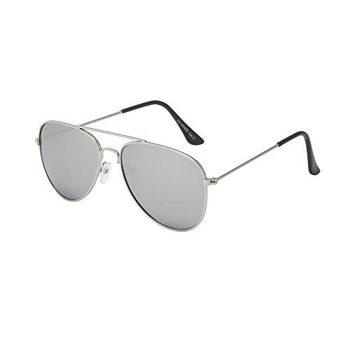 ASVP Shop Kinder-Sonnenbrille für Mädchen, Jungen, Kinder, klassische 80er-Jahre-Retro-Stil, UV-400-Schutz (Silber) von ASVP Shop