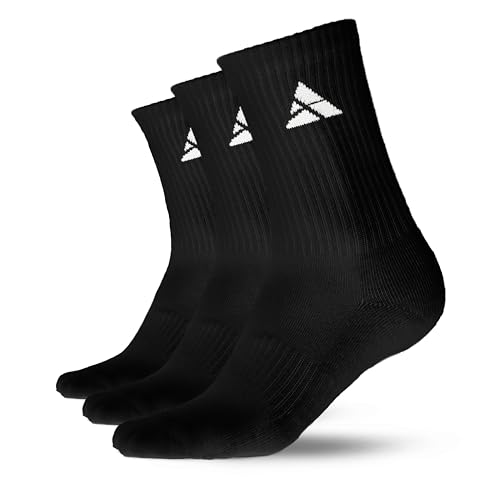 ATHLETIC AESTHETICS 3 Paar Unisex Sportsocken - Cushioned Crew Socks - Hohe Tennissocken aus gekämmter Baumwolle - Socken perfekt für Training & Alltag von ATHLETIC AESTHETICS