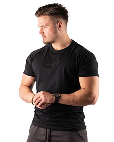 Infinity Line T-Shirt - Freizeit und Fitness Shirt für Herren - Bequemes & hochwertiges Kurzarm Shirt mit Rundhals & tailliertem Schnitt - Optimal für Training, Freizeit, Sport und Gym von ATHLETIC AESTHETICS