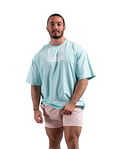 ATHLETIC AESTHETICS Infinity Oversize T-Shirt für Herren (L, Mint)- Bequemes Freizeit- und Fitnessshirt - Rundhals-Kurzarm-Shirt für Sport, Fitness und Freizeit von ATHLETIC AESTHETICS