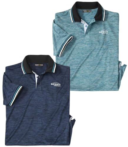 ATLAS FOR MEN - 2er-Pack Poloshirts Sportswear - L von ATLAS FOR MEN