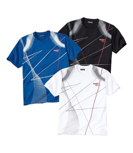 ATLAS FOR MEN - 3er-Pack T-Shirts - Blau, Weiß, Schwarz - 4XL von ATLAS FOR MEN