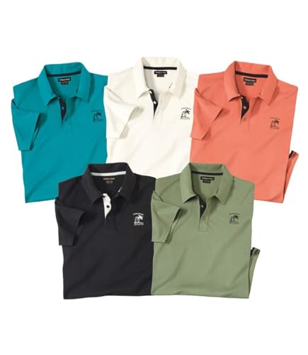 ATLAS FOR MEN - 5er-Pack Poloshirts Pacific Island - Reine Baumwolle - 5XL von ATLAS FOR MEN