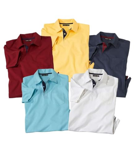 ATLAS FOR MEN - 5er-Pack Poloshirts - Reine Baumwolle - 3XL von ATLAS FOR MEN