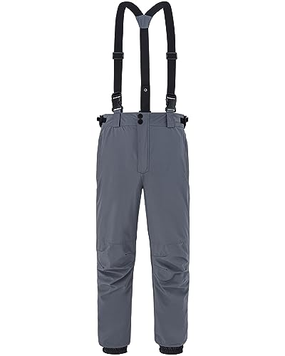 ATLASLAVA Herren Winter Skihose mit Trägern Wasserdicht Warm Winddicht Reißfest Rtmungsaktiv Darkgrey S von ATLASLAVA