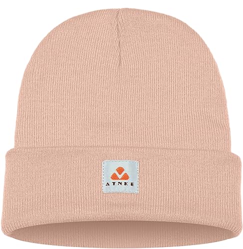 ATNKE Strick Beanie Mütze Dehnbar Weich Warm Täglich Winter Mützen mit Manschetten für Herren und Damen Geschenke/Skin Pink von ATNKE