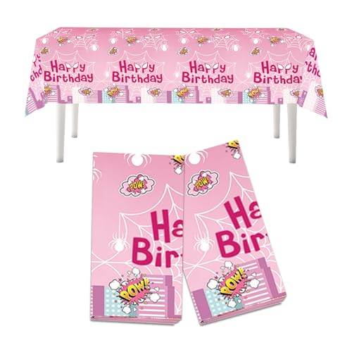 Rosa Party Tischdecke – Einweg-Tischdecke für Mädchen und Frauen – 137 x 274 cm – Rechteckige Tischdecke für Geburtstagsfeiern – Wasserdicht, langlebig und einfach zu verwenden Rosa Party Tischdecke – Einweg-Tischdecke für Mädchen und Frauen – 137 x 274 cm – Rechteckige Tischdecke für Geburtstagsfeiern – Wasserdicht, langlebig und einfach zu verwenden von AUGTYRLV