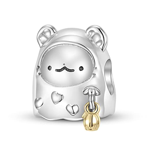 AUHOAZ 925 Sterling Silber Charm Bead For Pandora Troll Chamilia Biagi und Europäische Armbänder und Halsketten Pc1444Gold von AUHOAZ