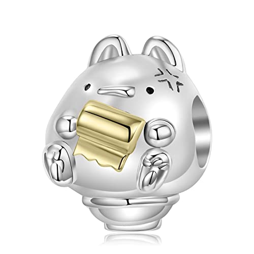 AUHOAZ 925 Sterling Silber Charm Bead For Pandora Troll Chamilia Biagi und Europäische Armbänder und Halsketten Pc1451Gold von AUHOAZ