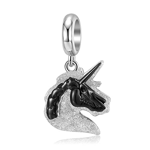 AUHOAZ 925 Sterling Silber Einhorn Charm Perlen, Diy Handgemachter Anhänger Geschenk For Frauen Mädchen Kompatibel mit Pandora Troll Chamilia Charm Armband und Halsketten von AUHOAZ