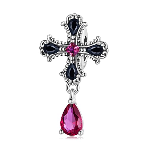 AUHOAZ 925 Sterling Silber Halloween Dark Gothic Kreuz Charm Perlen Diy Handgefertigter Anhänger For Pandora Troll Chamilia Biagi European Style Armband & Halsketten Scc2381 von AUHOAZ