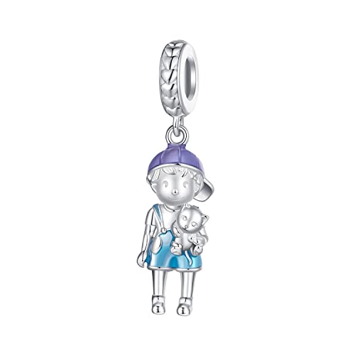 AUHOAZ 925 Sterling Silber Junge Mädchen Bead Charms Baumelnde Perlen, Diy Süßes Cartoonanhängergeschenk For Frauen Mädchen, Kompatibel mit Pandora Charmarmbändern und Halsketten, Boy, von AUHOAZ